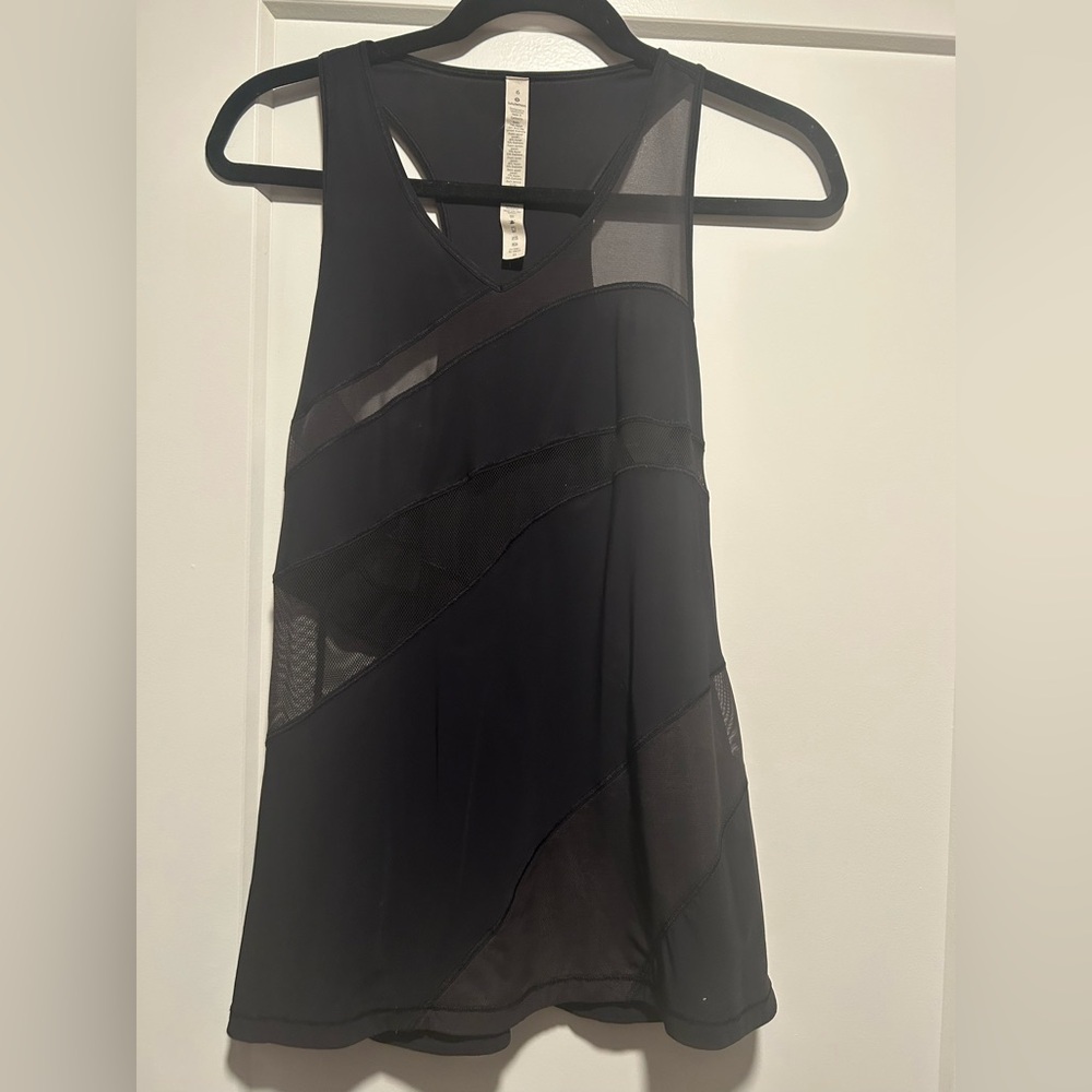 Lululemon Athletica Black Tank Top with Mesh inlays